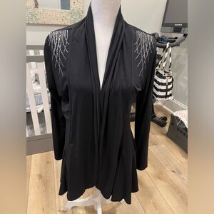 Christine Alexander Black cardigan crystal embellished Size M